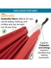 Vivereeurope Hängematte mit Gestell in Anthrazit/ Rot - (B)250 x (H)104 x (T)109 cm
