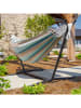 Vivereeurope Hangmat met frame antraciet/blauw/beige - (B)250 x (H)104 x (D)109 cm