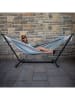 Vivereeurope Hamak ze stelażem w kolorze antracytowo-niebiesko-beżowym - 250 x 104 x 109 cm