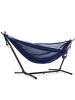 Vivereeurope Hangmat met frame antraciet/donkerblauw - (B)280 x (H)109 x (D)119 cm