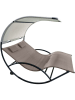Vivereeurope Dubbele schommelstoel ''Chaise Rocker'' taupe - (B)137 x (H)160 x (D)155 cm