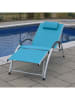 Vivereeurope Tuinligstoel ''Sun Lounger'' turquoise - (B)67 x (H)84 x (D)170 cm
