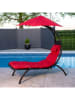 Vivereeurope Gartenliege ''Dream Lounger'' in Anthrazit/ Rot - (B)74 x (H)173 x (T)183 cm