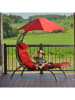 Vivereeurope Tuinligstoel ''Dream Lounger'' antraciet/rood - (B)74 x (H)173 x (D)183 cm