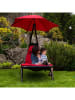 Vivereeurope Gartenliege ''Dream Lounger'' in Anthrazit/ Rot - (B)74 x (H)173 x (T)183 cm