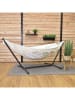 Vivereeurope Hängematte mit Gestell in Anthrazit/ Creme - (B)250 x (H)104 x (T)109 cm