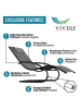 Vivereeurope Gartenliege ''Wave Lounger'' in Grau - (B)61 x (H)36 x (T)168 cm
