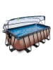 EXIT Pool "Wood" mit Schutzabdeckung - ab 6 Jahren - (L)400 x (B)200 x (T)122 cm