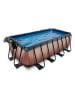 EXIT Pool "Wood" mit Schutzabdeckung - ab 6 Jahren - (L)400 x (B)200 x (T)122 cm