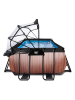 EXIT Pool "Wood" mit Schutzabdeckung - ab 6 Jahren - (L)400 x (B)200 x (T)122 cm