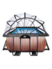 EXIT Pool "Wood" mit Schutzabdeckung - ab 6 Jahren - (L)540 x (B)250 x (T)122 cm