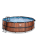 EXIT Pool "Wood" mit Schutzabdeckung - ab 6 Jahren - Ø 450 cm