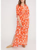Blutsgeschwister Jurk "So Me Monotropical" oranje/wit