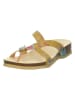Think! Leren teenslippers "Julia" lichtbruin