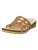 Think! Leren slippers "Julia" lichtbruin