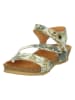 Think! Leren haksandalen "Dumia" beige/groen