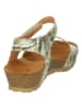 Think! Leren haksandalen "Dumia" beige/groen