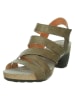 Think! Leren haksandalen "Traudi" kaki
