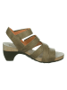 Think! Leren haksandalen "Traudi" kaki