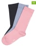 Copenhagen Studios 3-delige set: tennissokken lichtroze/lichtblauw/zwart
