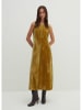 STEFANEL Fluwelen jurk mosterdgeel