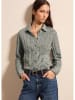 STEFANEL Bluse in Grau/ Oliv