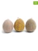 Gry & Sif 3-delige set: decohangers "Eggs" crème/geel/beige - (H)4 x Ø 3 cm