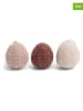 Gry & Sif 3er-Set: Dekohänger ''Eggs'' in Rosa/ Weiß - (H)3,75 x Ø 3 cm