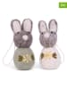 Gry & Sif 2-delige set: decohanger ''Bunny'' grijs - (L)7,5 cm