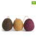 Gry & Sif 3-delige set: decohanger ''Eggs'' bruin/geel/paars - (H)4 x Ø 3 cm