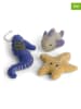 Gry & Sif 3-delige set: decohangers "Sea" geel/blauw