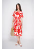 Le Jardin du Lin Kleid in Weiß/ Rot