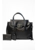 Victor & Hugo Paris Leder-Henkeltasche ''Jane'' in Schwarz - (B)36 x (H)35 x (T)24 cm