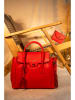 Victor & Hugo Paris 2-delige leren tassenset "Jane" rood - (B)36 x (H)36 x (D)24 cm