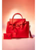 Victor & Hugo Paris 2-delige leren tassenset "Jane" rood - (B)36 x (H)36 x (D)24 cm