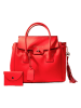 Victor & Hugo Paris 2-delige leren tassenset "Jane" rood - (B)36 x (H)36 x (D)24 cm
