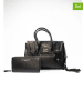 Victor & Hugo Paris 2er-Set: Leder-Henkeltasche "Set Ondine" in Schwarz - (B)35 x (H)22 x (T)14 cm