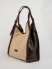 Victor & Hugo Paris Schultertasche "Zaya" in Hellbraun/ Braun - (B)35 x (H)37 x (T)14 cm