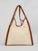 Victor & Hugo Paris Schultertasche "Zaya" in Creme/ Hellbraun - (B)35 x (H)37 x (T)14 cm