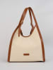 Victor & Hugo Paris Schultertasche "Zaya" in Creme/ Hellbraun - (B)35 x (H)37 x (T)14 cm