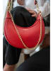 Victor & Hugo Paris Leder-Schultertasche "Tiva" in Rot - (B)23 x (H)13 x (T)6 cm