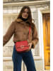 Victor & Hugo Paris Leder-Umhängetasche "Silvia" in Rot - (B)23 x (H)18 x (T)7 cm