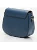 Victor & Hugo Paris Leder-Umhängetasche "Silvia" in Blau - (B)23 x (H)18 x (T)7 cm