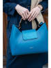 Victor & Hugo Paris Leder-Henkeltasche "Ana" in Blau - (B)35 x (H)27 x (T)13,5 cm