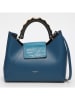 Victor & Hugo Paris Leder-Henkeltasche "Ana" in Blau - (B)35 x (H)27 x (T)13,5 cm