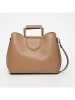 Victor & Hugo Paris Leder-Henkeltasche "Biana" in Taupe - (B)29 x (H)25 x (T)13 cm