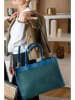 Victor & Hugo Paris Leren handtas "Nina" donkerblauw/groen/blauw - (B)37 x (H)27 x (D)12 cm