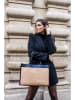 Victor & Hugo Paris Leder-Henkeltasche "Nina" in Beige - (B)37 x (H)27 x (T)12 cm