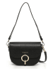Victor & Hugo Paris Leder-Schultertasche "Arya" in Schwarz - (B)21 x (H)15 x (T)6 cm