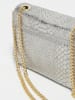 Victor & Hugo Paris Leder-Schultertasche "Kiera" in Silber - (B)21 x (H)15 x (T)7 cm